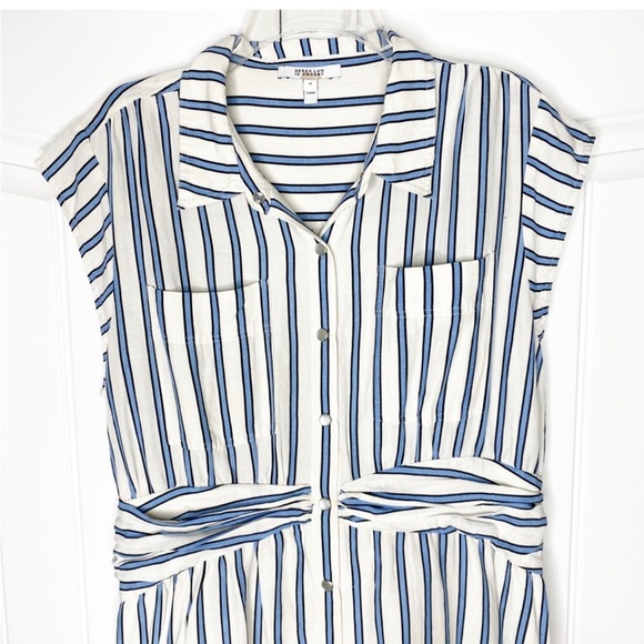 Derek Lam 10 Crosby Blue White Striped Shirt Dress 14 - Picture 3 of 8